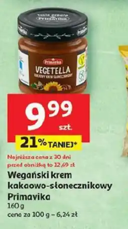 Auchan Wegański krem kakaowo-słonecznikowy Primavika oferta