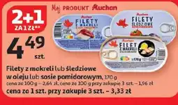 Auchan Auchan Filety z makreli lub śledziowe oferta