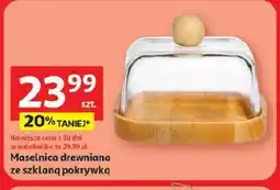 Auchan Maselnica drewniana ze szklaną pokrywką oferta