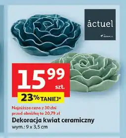 Auchan Dekoracja kwiat ceramiczny oferta
