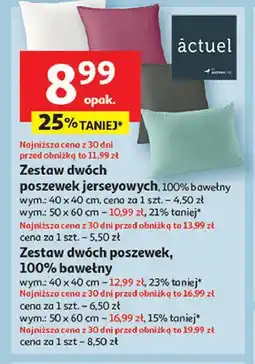 Auchan Zestaw dwóch poszewek jerseyowych i ze 100% bawełny oferta