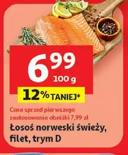 Auchan Łosoś norweski świeży, filet, trym D oferta