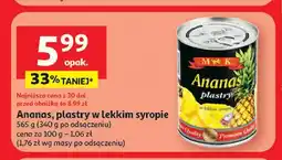 Auchan Ananas, plastry w lekkim syropie MK oferta
