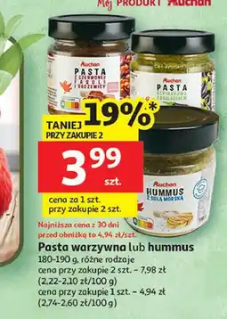 Auchan Pasta warzywna lub hummus Auchan oferta