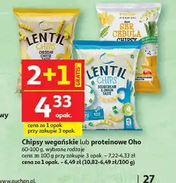 Auchan Chipsy wegańskie lub proteinowe Oho oferta