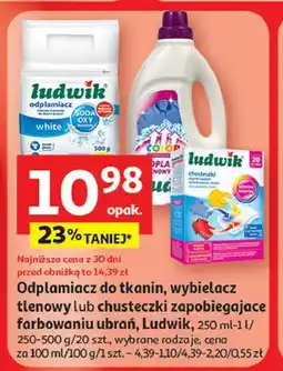 Auchan Odplamiacz do tkanin, wybielacz tlenowy lub chusteczki zapobiegające zabarwieniu ubrań Ludwik oferta