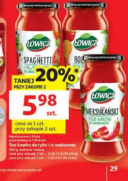 Auchan Sos Łowicz do ryżu lub makaronu, 500g, wybrane rodzaje oferta