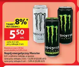 Auchan Napój energetyczny Monster (0,5 l, wybrane rodzaje) oferta