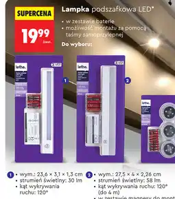 Biedronka Lampka podszafkowa LED lethe. - model 1 (23.6 x 3.1 x 1.3 cm, 30 lm, 120°) oferta