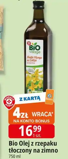 E.Leclerc Olej rzepakowy Wiodąca Marka Bio Village oferta