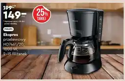 Biedronka Ekspres przelewowy HD7461/20, 1000 W, 2-15 filiżanek oferta