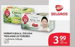 Selgros Herbata biała, zielona teekanne oferta