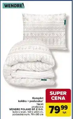 Carrefour Komplet kołdra + poduszka TALVI oferta