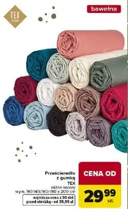 Carrefour Prześcieradło z gumką TEX, bawełna oferta