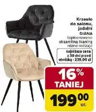 Carrefour Krzesło do salonu, jadalni DIANA tapicerowane aksamitną tkaniną różne rodzaje oferta