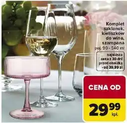 Carrefour Komplet szklanek, kieliszków do wina, szampana oferta