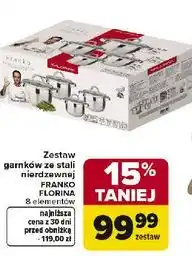 Carrefour Zestaw garnków ze stali nierdzewnej FRANKO FLORINA 8 elementów oferta