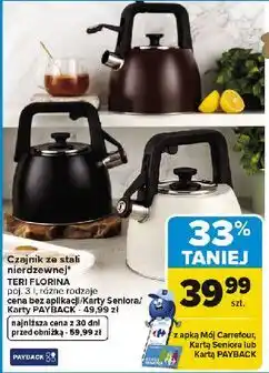 Carrefour Czajnik ze stali nierdzewnej TERI FLORINA oferta