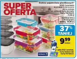 Carrefour Zestaw pojemników plastikowych VIVO 3 elementy KLIC BOX oferta