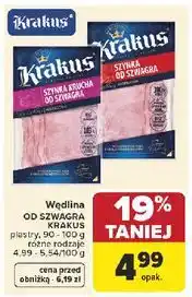 Carrefour Wędlina OD SZYNKI KRAKUS plastry oferta