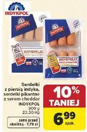 Carrefour Serdelki z piersi indyka, serdelki pikantne z serem cheddar INDYKPOL oferta