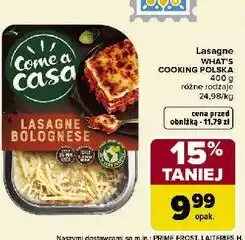 Carrefour Lasagne WHAT'S COOKING POLSKA różne rodzaje 400/600 g oferta