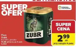 Carrefour Żubr 4 x 0,5 l puszka oferta