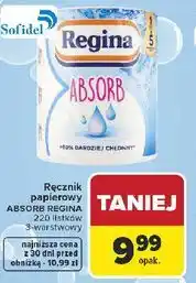 Carrefour Ręcznik papierowy Regina Absorb 220 listków, 2 rolki oferta