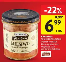 Intermarche Konserwa Mięsiwo w sosie własnym SPICHLERZ RUSIECKI wybrane rodzaje oferta