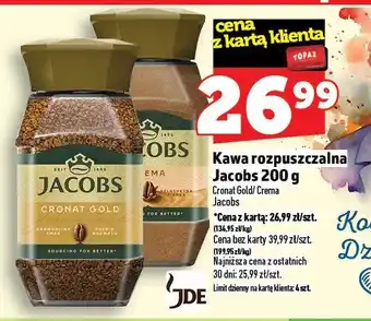 Kawa rozpuszczalna Jacobs 200 g Cronat Gold Crema