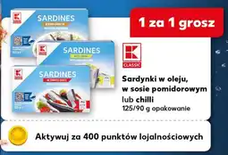 Kaufland Sardynki w oleju, w sosie pomidorowym oferta