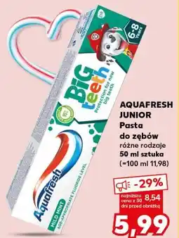 Kaufland Aquafresh junior Pasta do zębów oferta