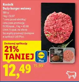 Lidl Mięso duży burger wołowy oferta