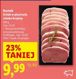 Lidl Mięso Schab w plastrach, cienko krojony oferta