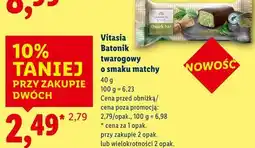 Lidl Vitasia Batonik twarogowy o smaku matchy oferta