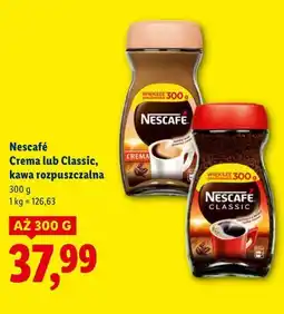 Lidl Nescafé Crema lub Classic, kawa rozpuszczalna oferta