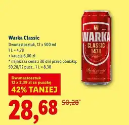 Lidl Warka Classic (12 x 500 ml) oferta
