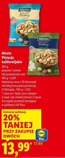 Lidl Alesto Pistacje kalifornijskie oferta