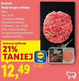 Lidl Rzeźnik Duży burger wołowy oferta