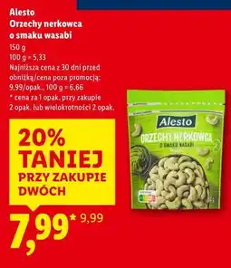 Lidl Alesto Orzechy nerkowca o smaku wasabi oferta