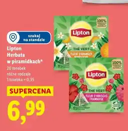 Lidl Lipton Herbata w piramidkach 20 torebek różne rodzaje oferta