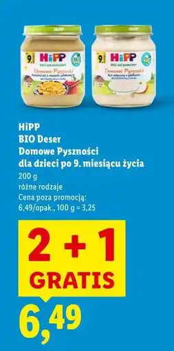 Lidl HiPP BIO Deser Domowe Pyszności dla dzieci po 9. miesiącu życia oferta