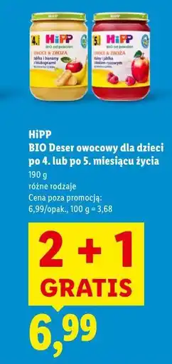 Lidl HiPP BIO Deser owocowy dla dzieci po 4. lub po 5. miesiącu życia oferta