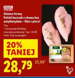 Lidl Zielone Fermy Polski kurczak z chowu bez antybiotyków – filet z piersi oferta