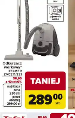 Carrefour Odkurzacz workowy Zelmer ZVC211/221 oferta