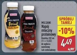 ALDI MILSANI Napój mleczny proteinowy oferta