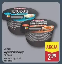 ALDI MILSANI Wysokobiałkowy ryż na mleku oferta
