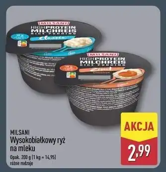 ALDI MILSANI Wysokobiałkowy ryż na mleku oferta