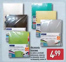 ALDI Akcesoria biurowe (przekładki indeksowe, obwoluty na dokumenty, koszulki na dokumenty, rozmiar A4) oferta