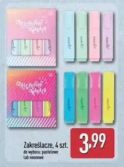 ALDI Zakreślacze, 4 szt. (pastelowe lub neonowe) oferta